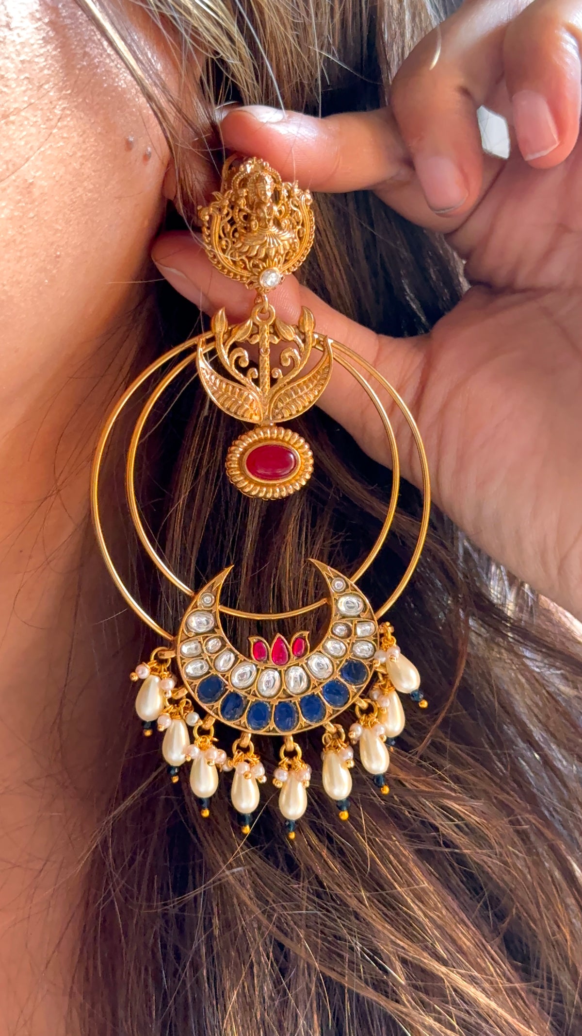 Goddess Laxmi inspired heritage Chandbali