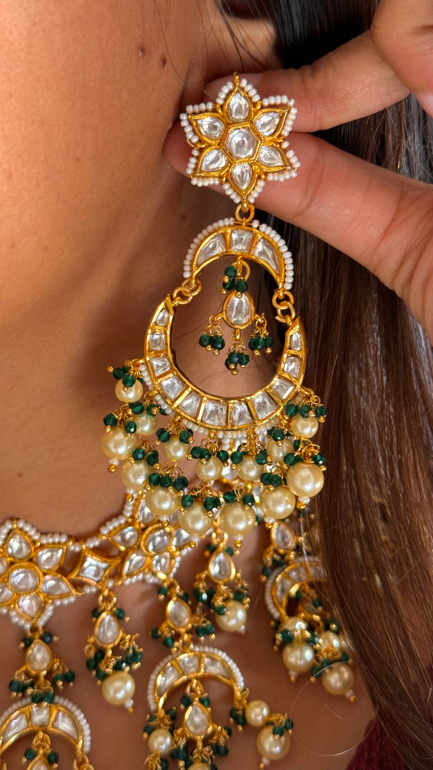 Heritage Chandbali floral pearl choker
