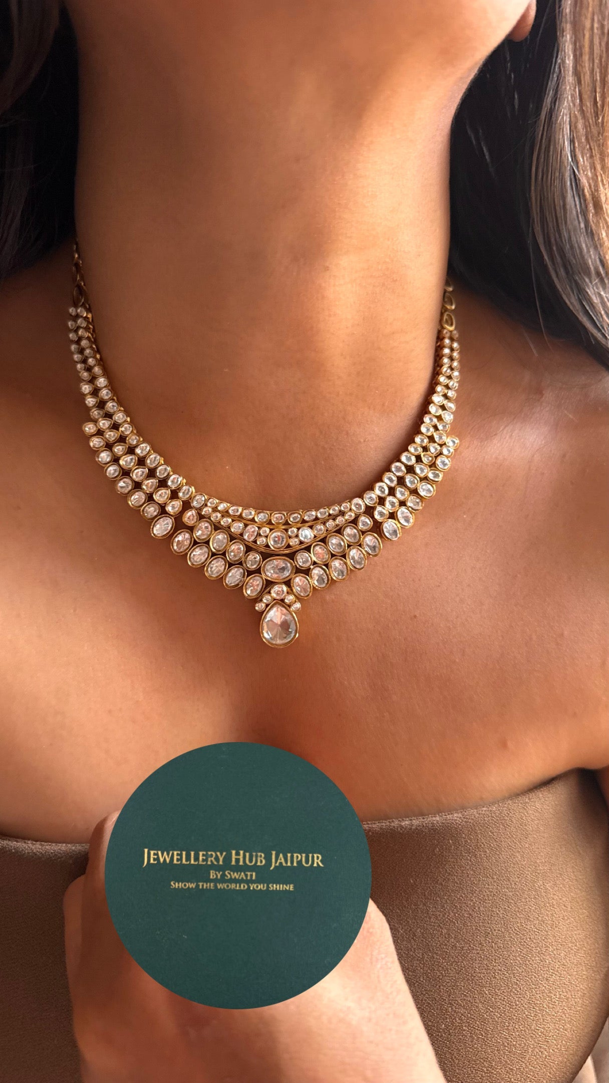 Designer Moissanite polki combo Necklace
