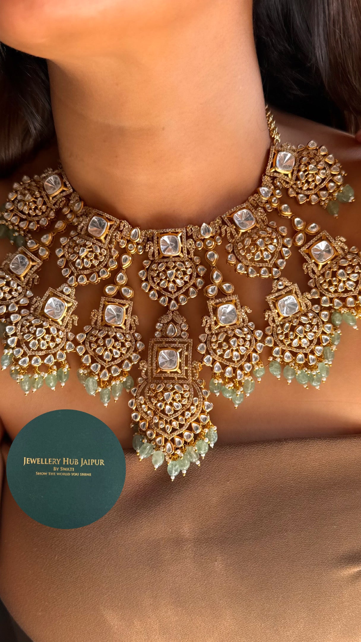 Heritage polki gold designer set with strawberry drops