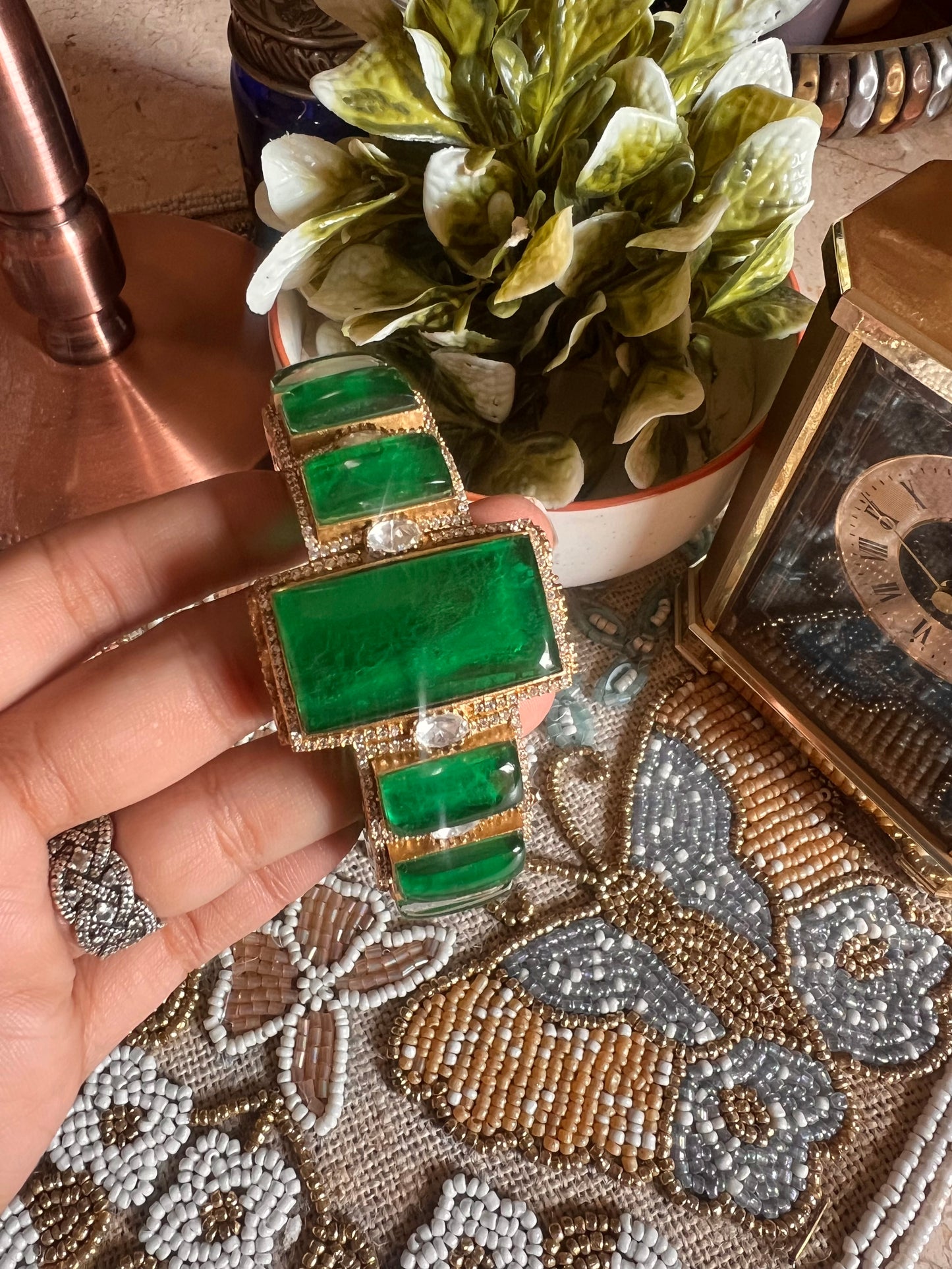 Emerald doublet bracelet