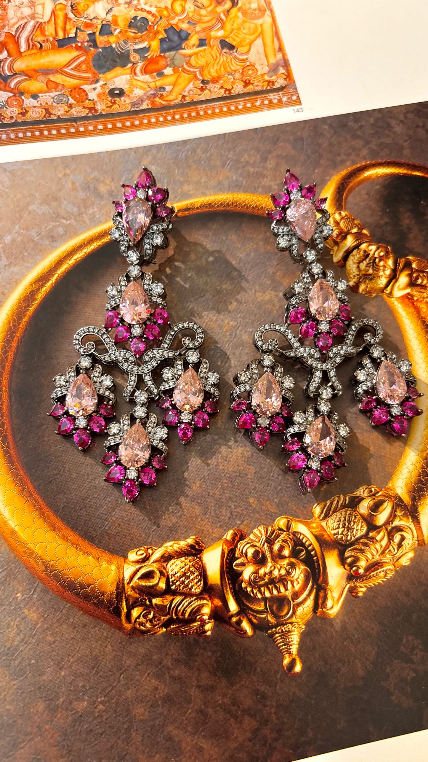 Rose Pink Swarovski danglers