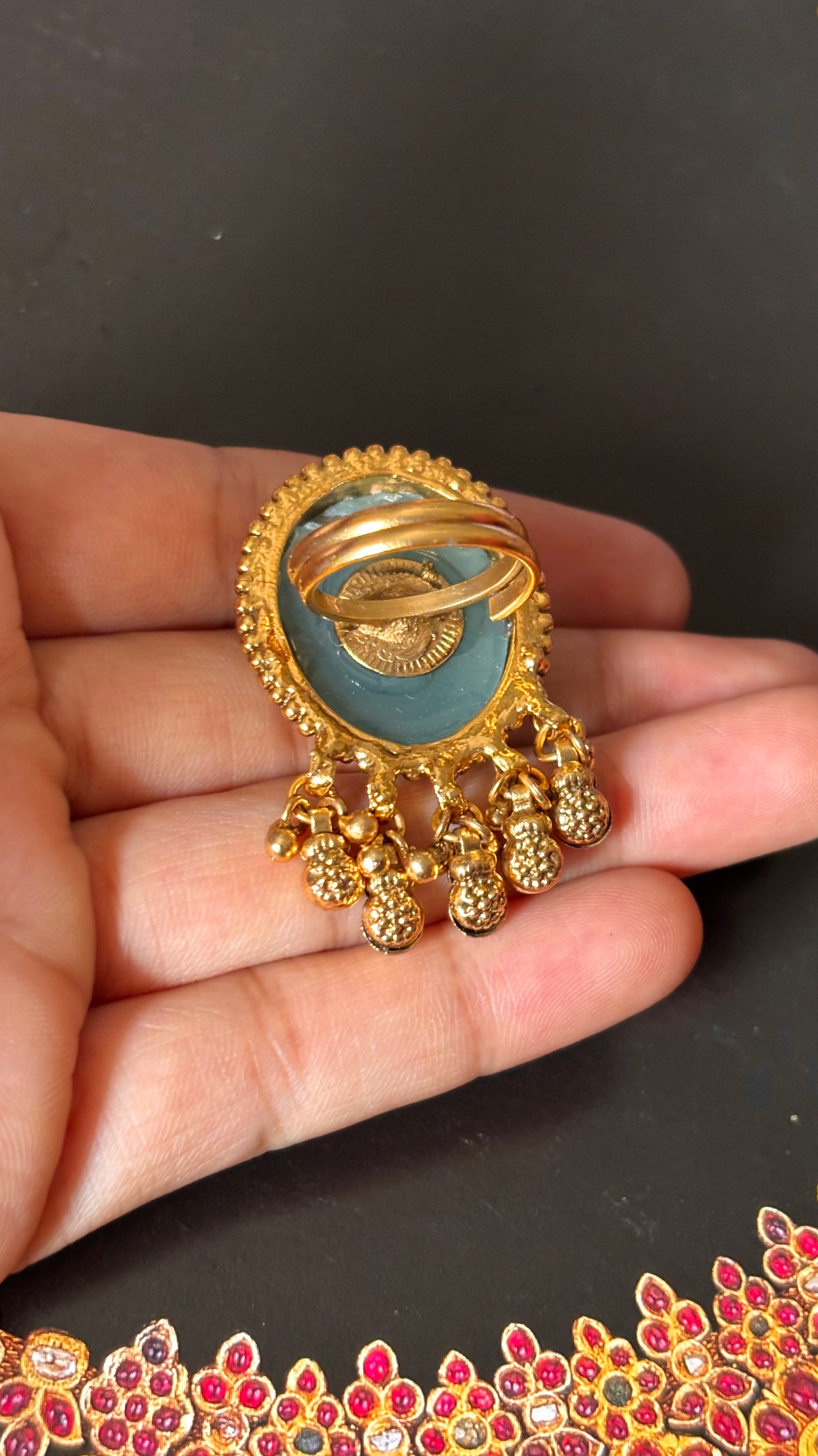Azure petal rajwadi ring