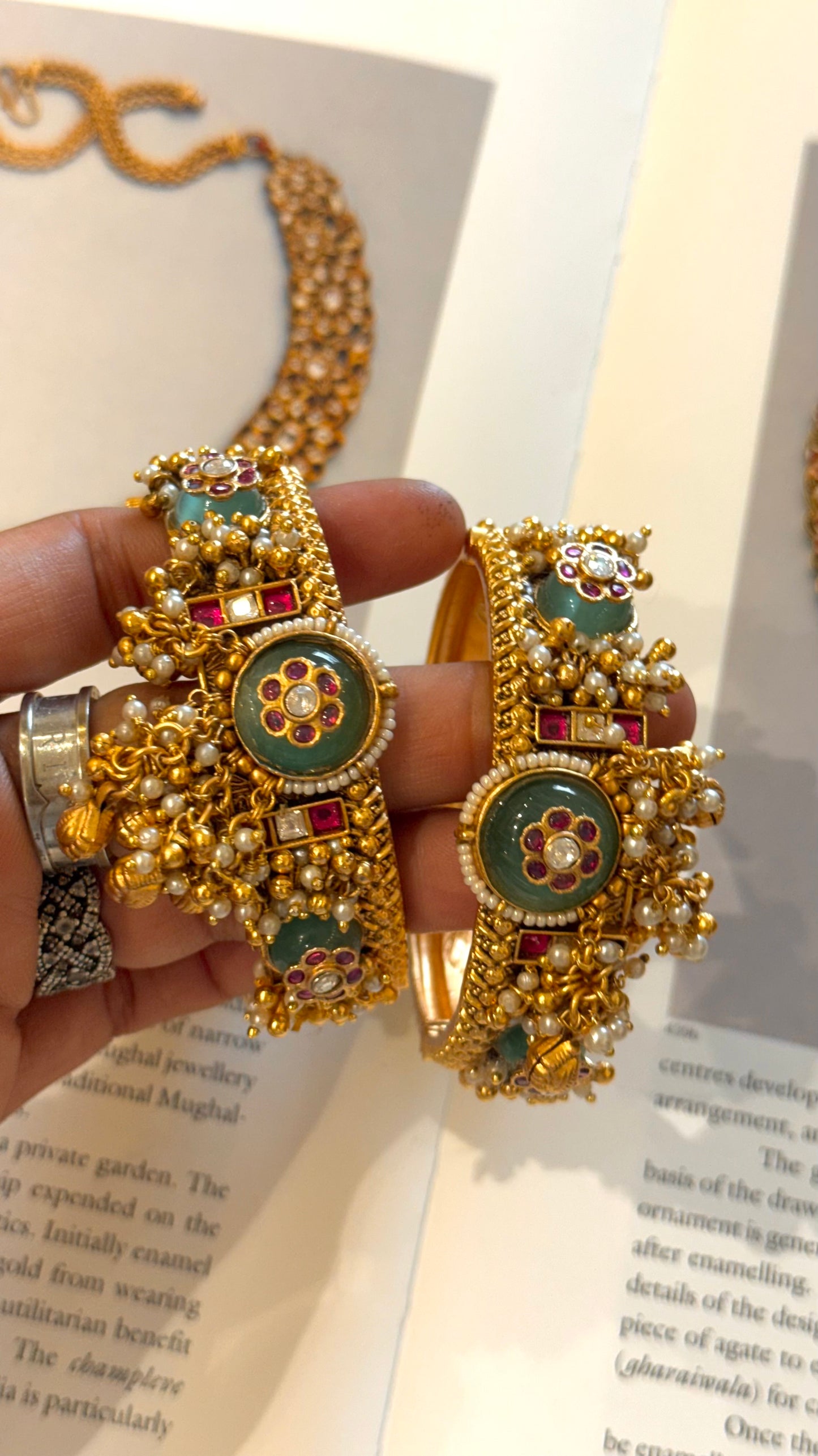 Mint inlay ghungroo designer rajwada bangles