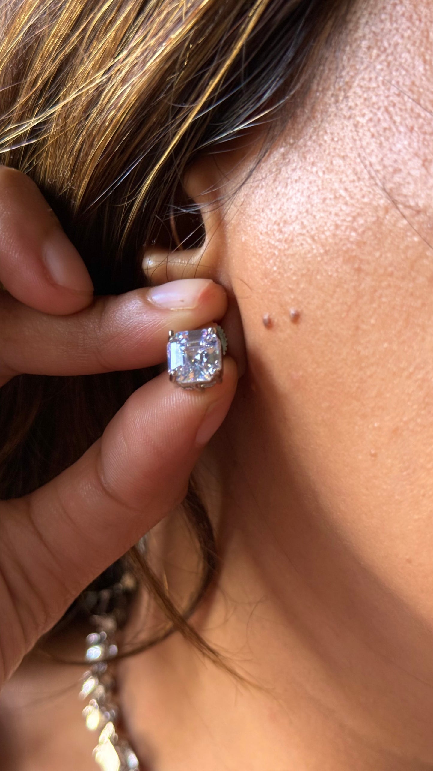 Single line uncut cz diamond necklace