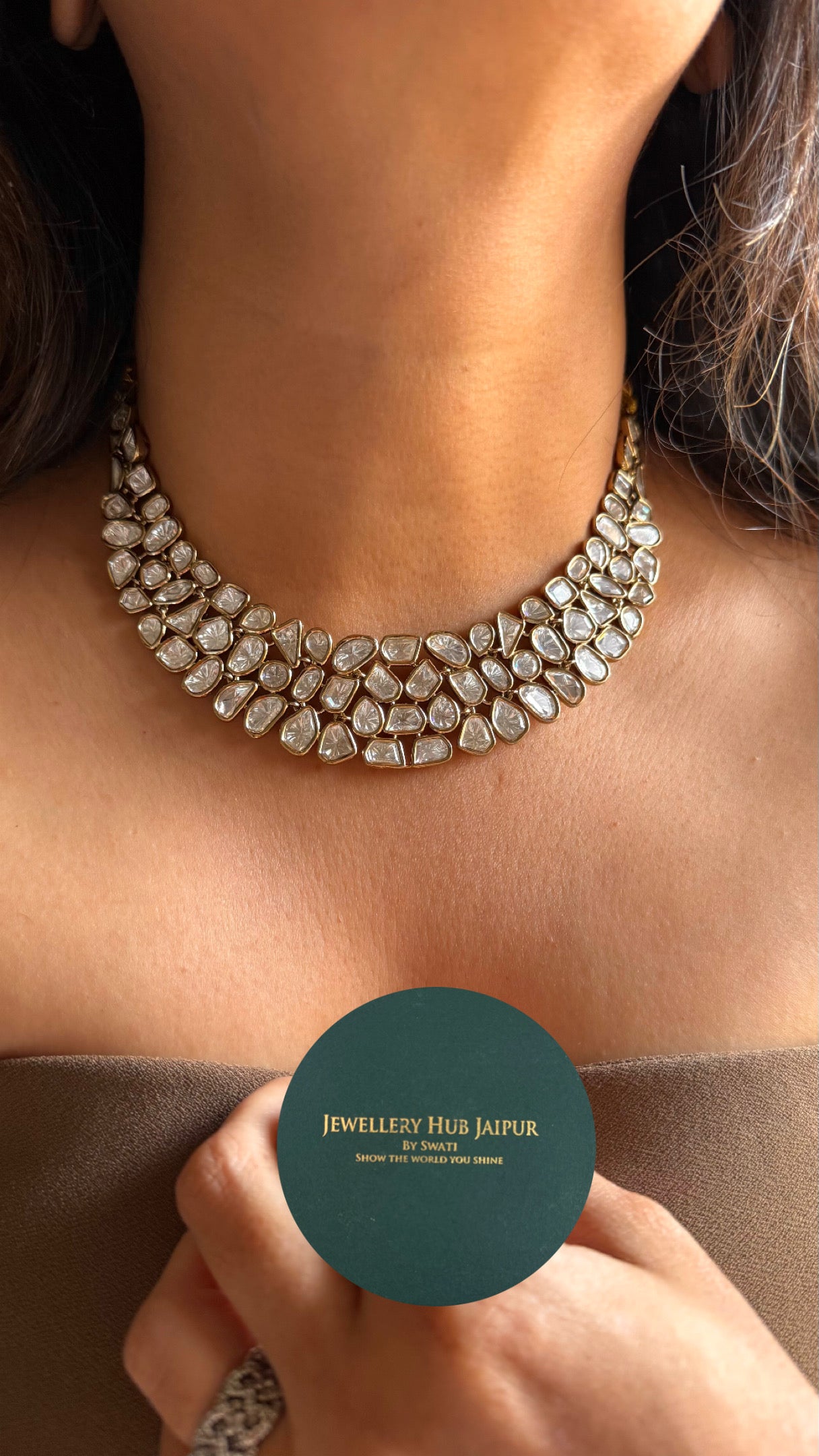 Designer half moon shape Victorian Necklace