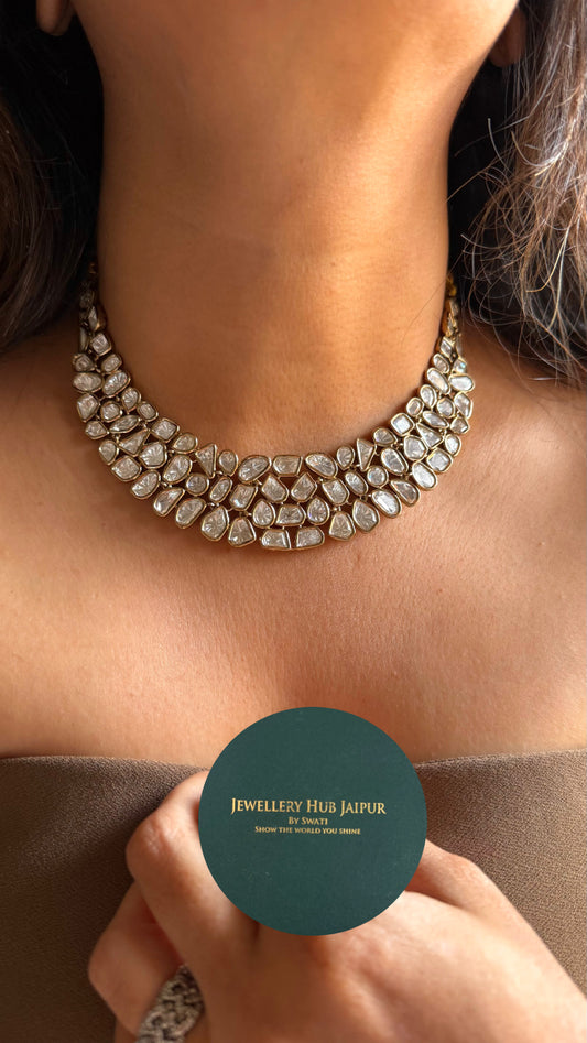 Designer half moon shape Victorian Necklace