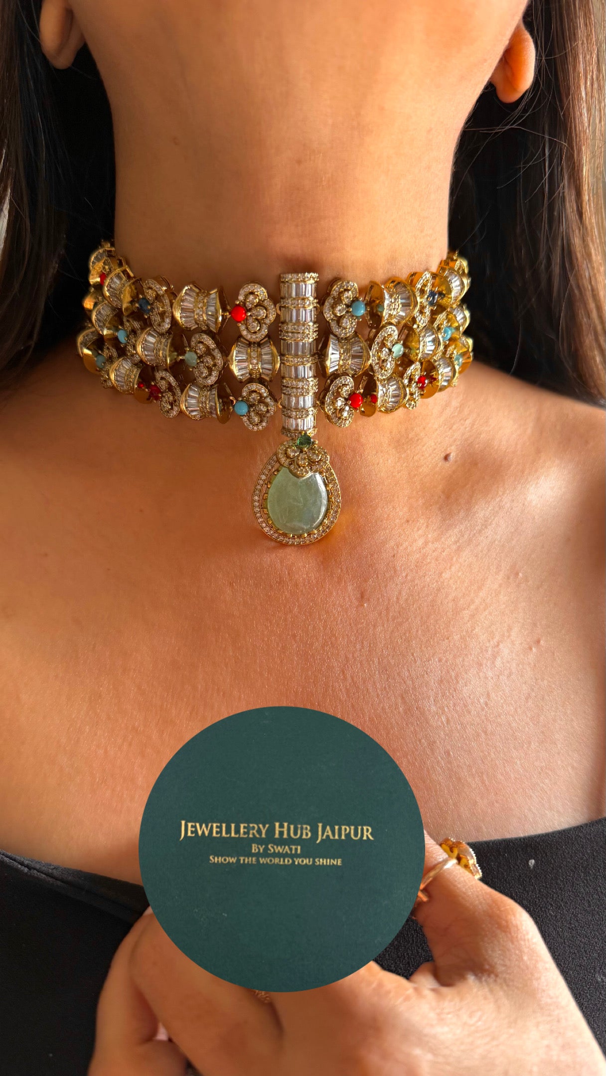 Sabyasachi inspired cocktail necklace (mint)