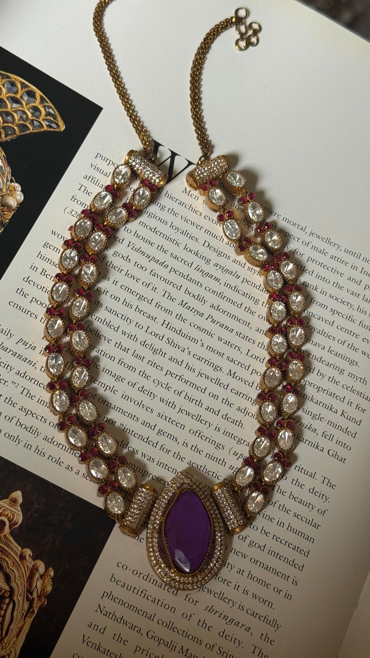 Simran tanzanite Moissanite collar set