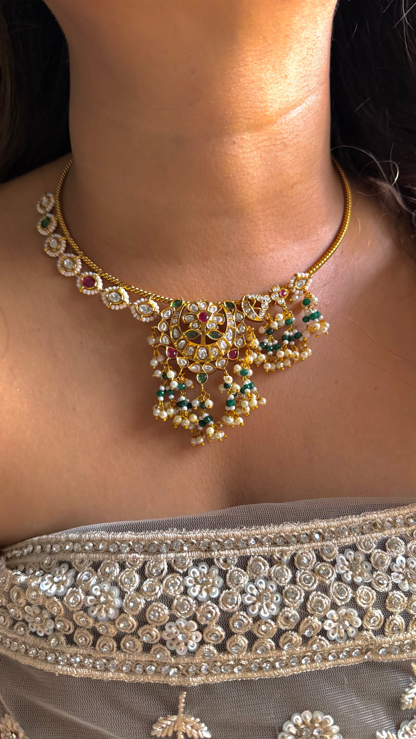 Pearl work polki hasli