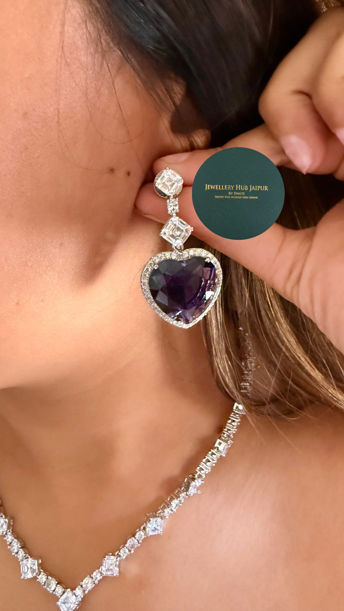 Viona Tanzanite heart diamond necklace