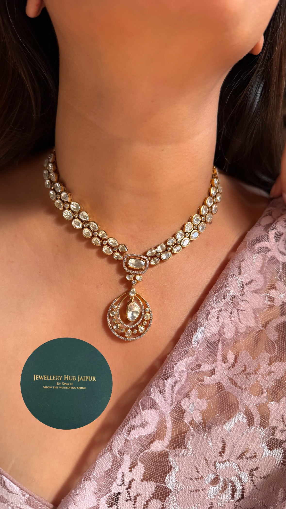Real moissanite (Peeli polki set)