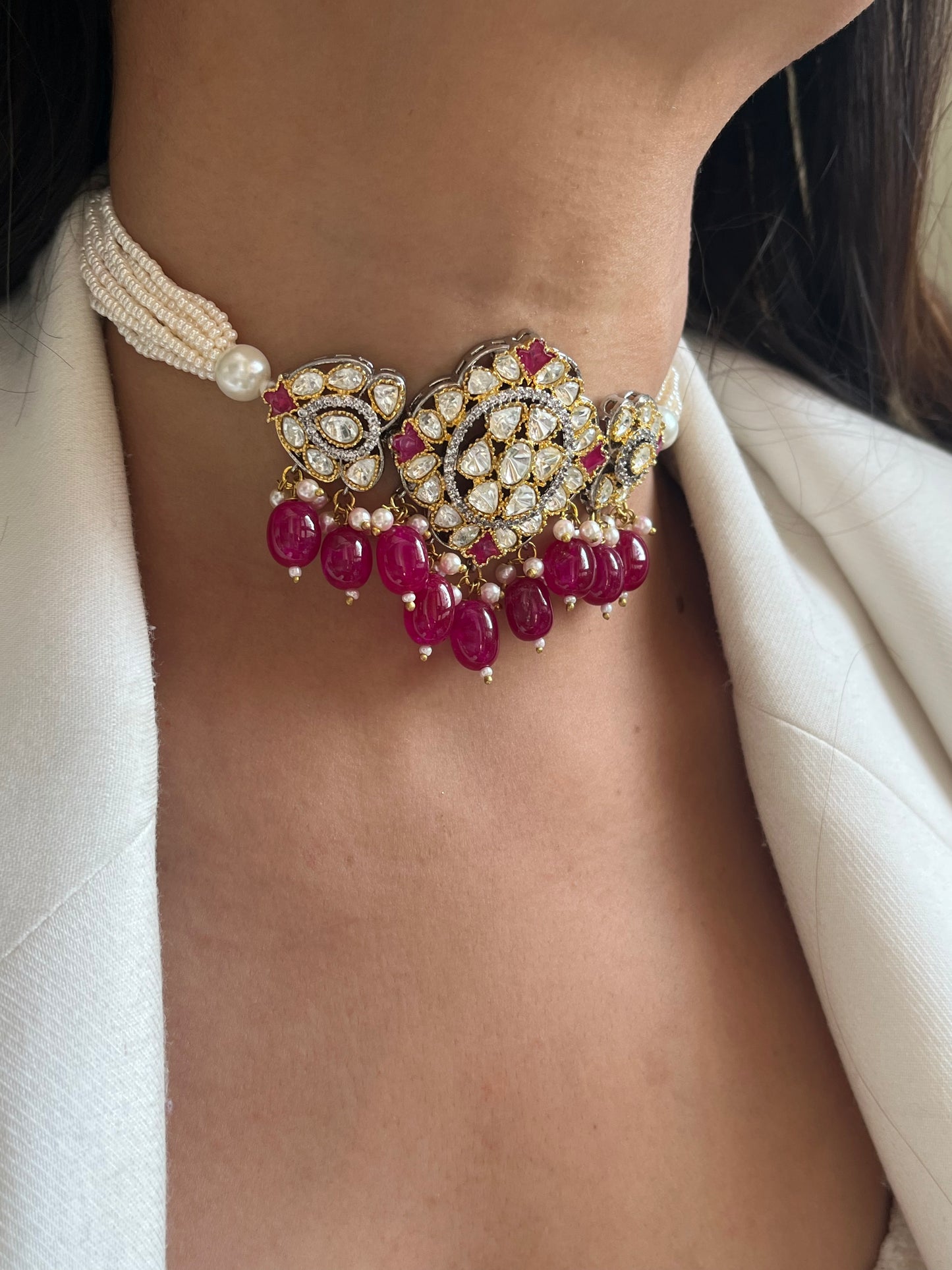 Ruby choker necklace