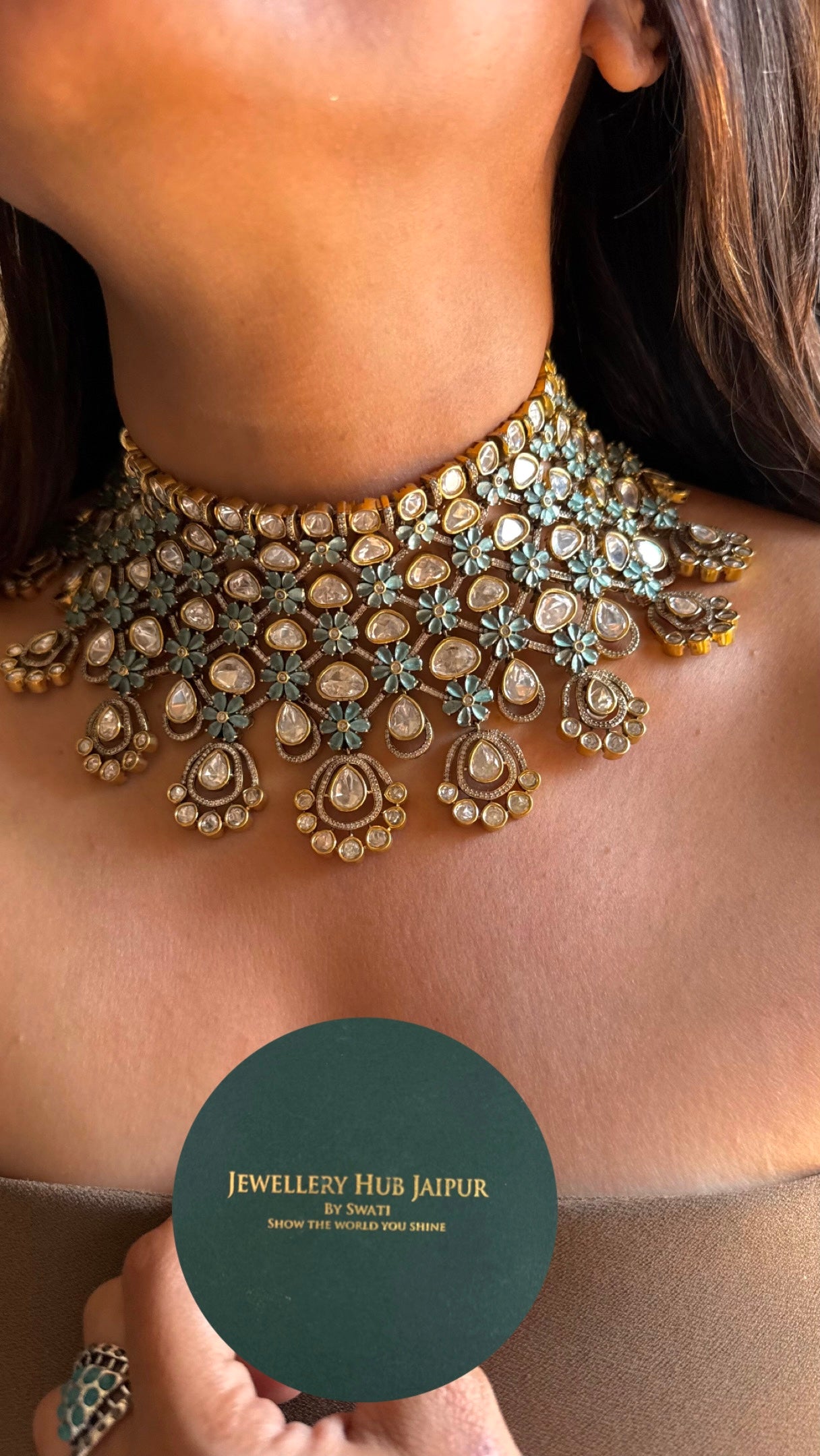 Bridal Asia mint designer choker set