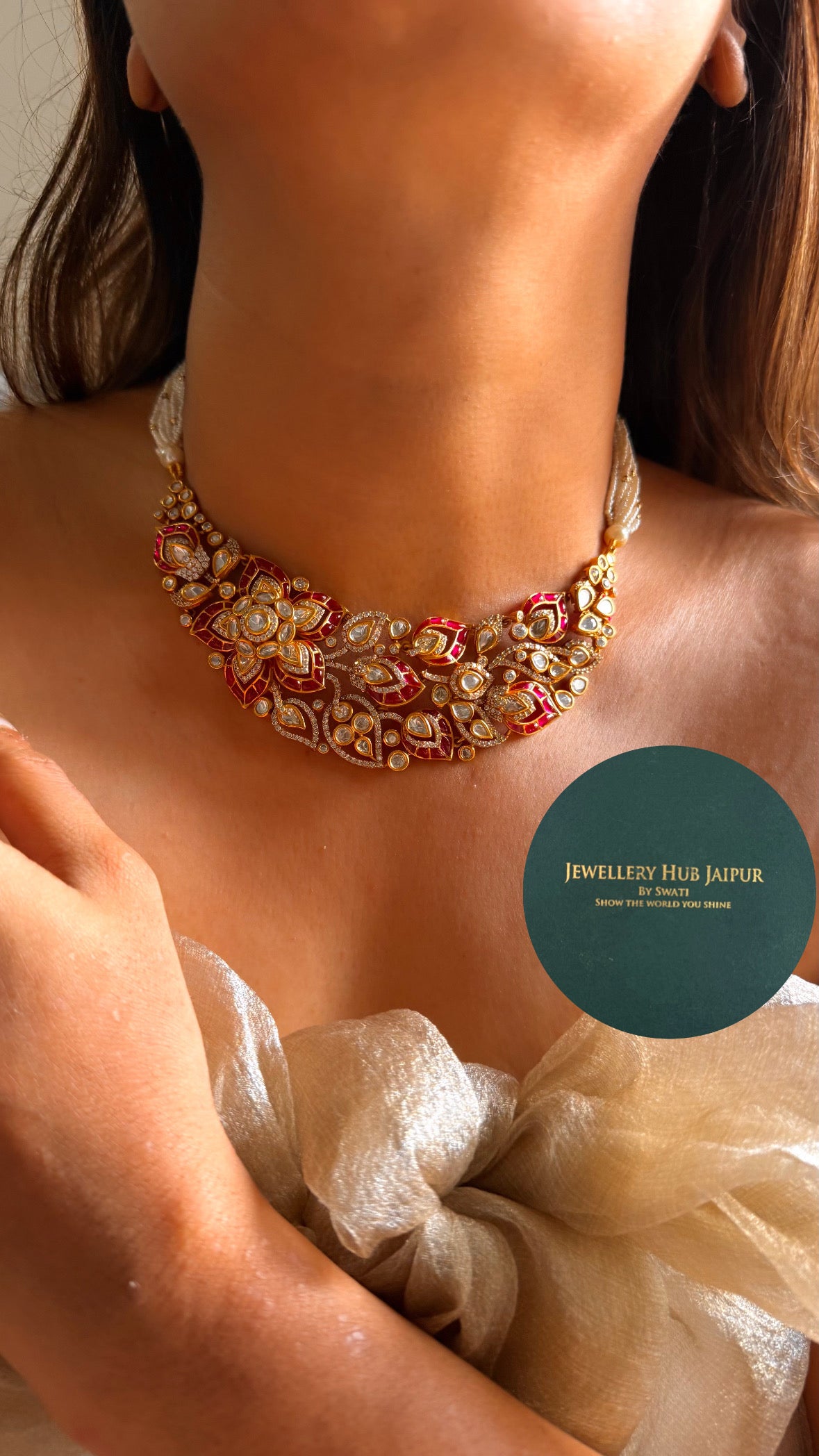 Heritage Ruby Sabyasachi inspired collar set