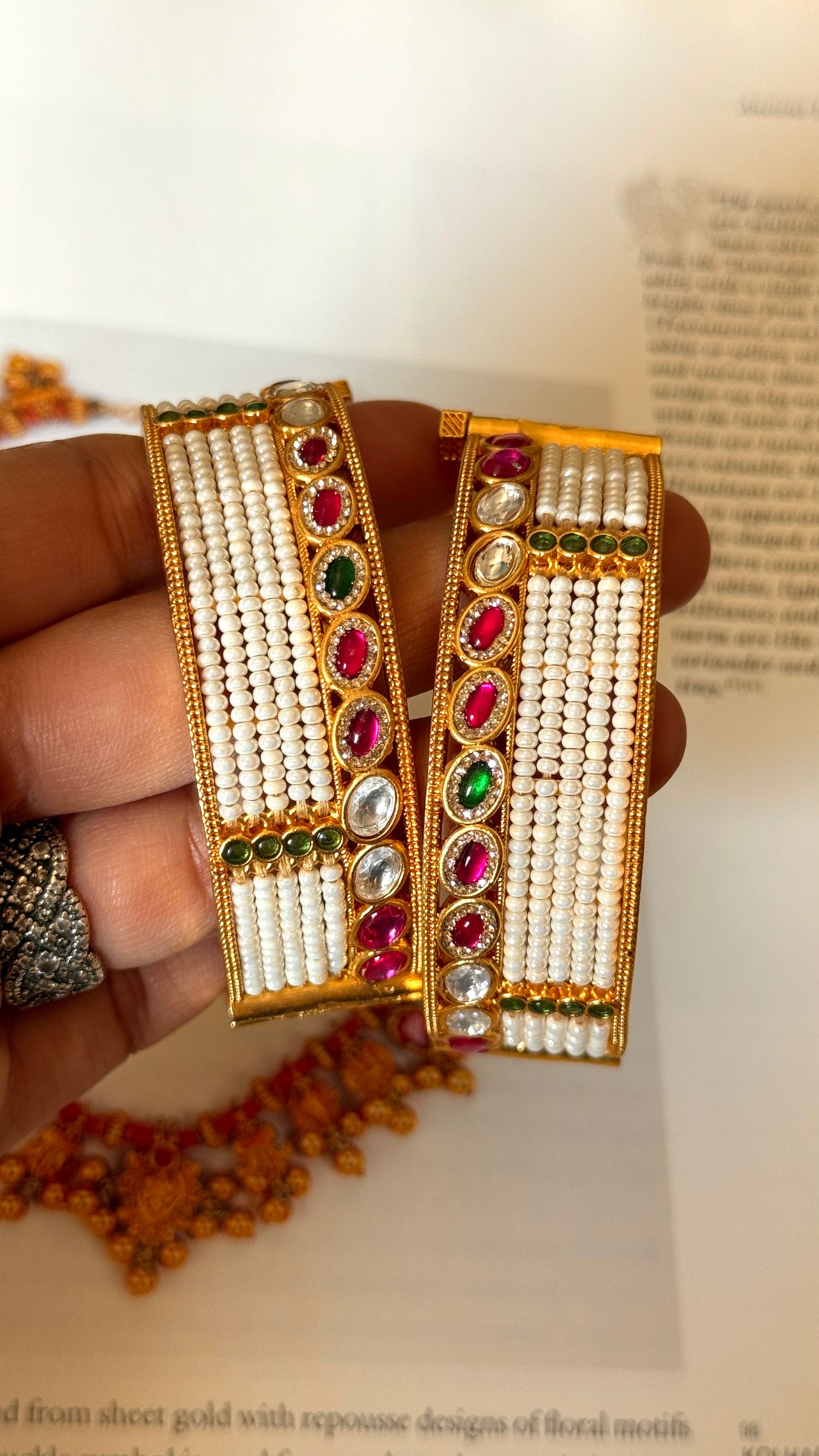 Pearl detailing rajwadi bangles