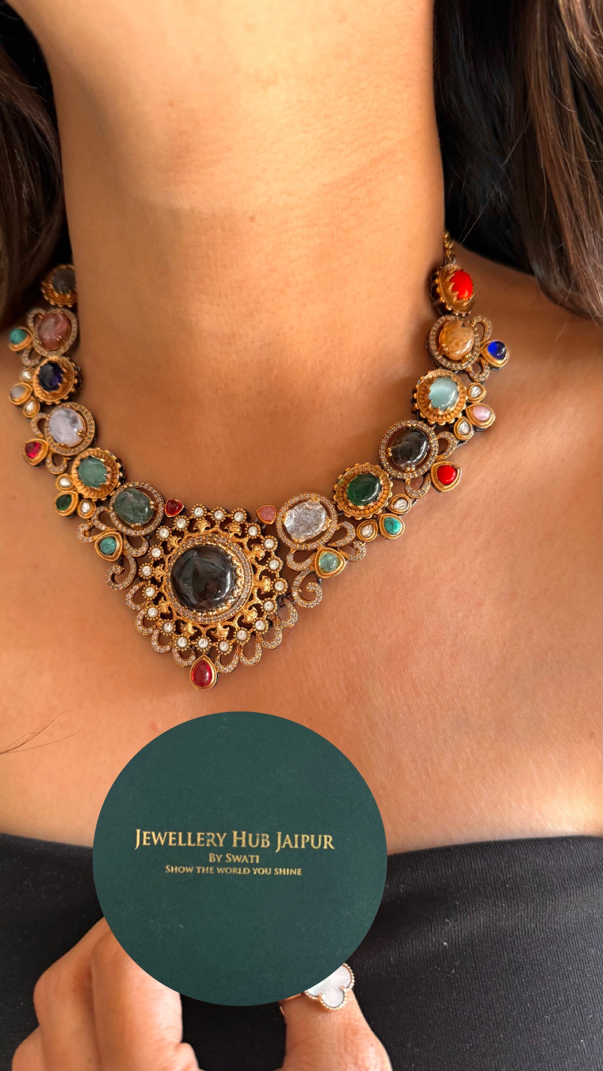 Sabyasachi inspired vintage collar set with danglers