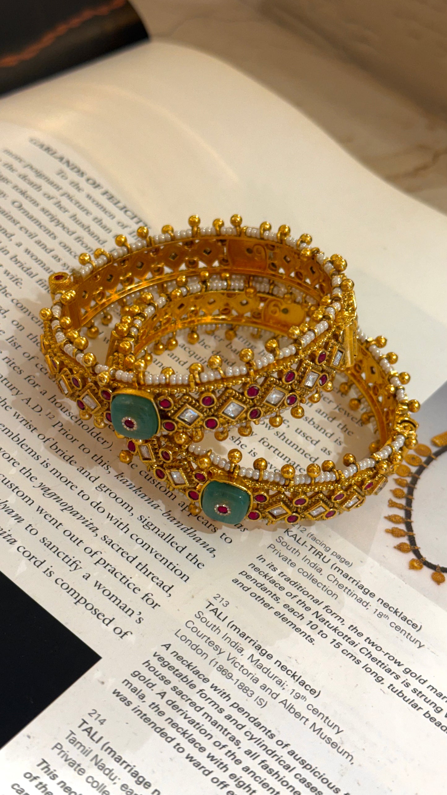 Mint stone & Swarovski rani pink rajwada bangles