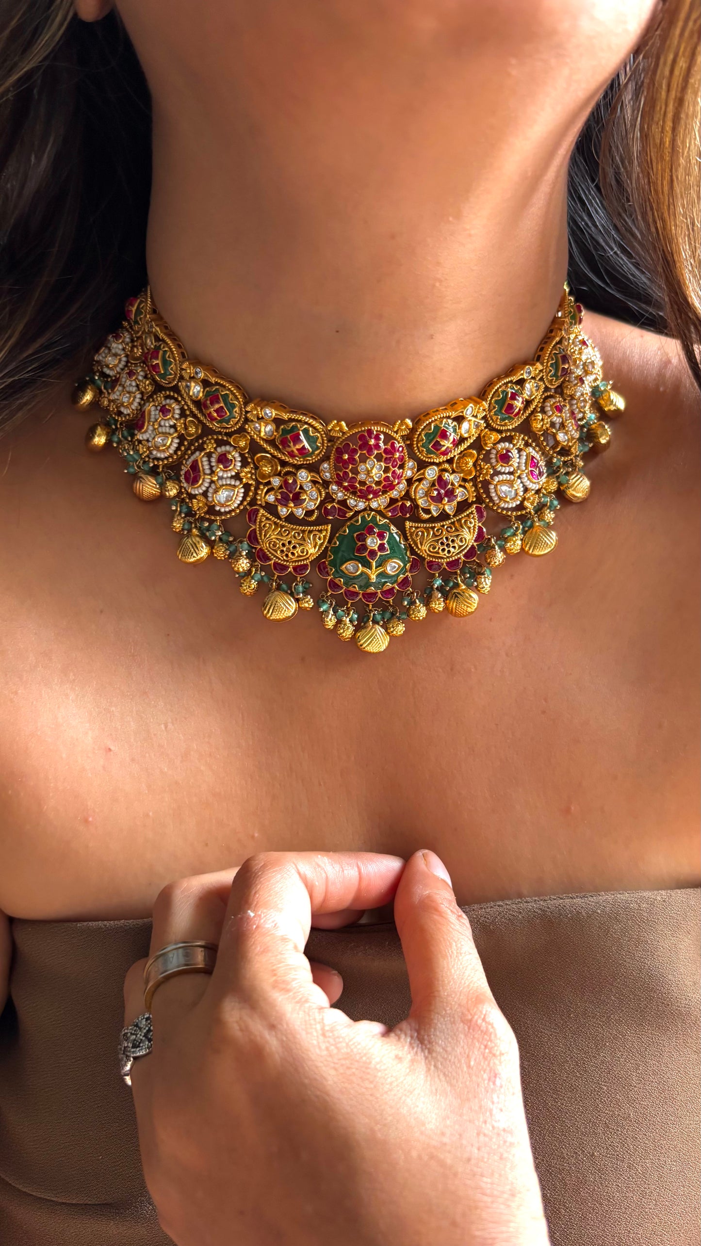 Ruby & emerald pachi heritage Necklace