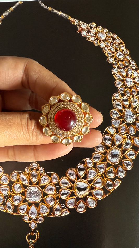 Ruby moissanite ring