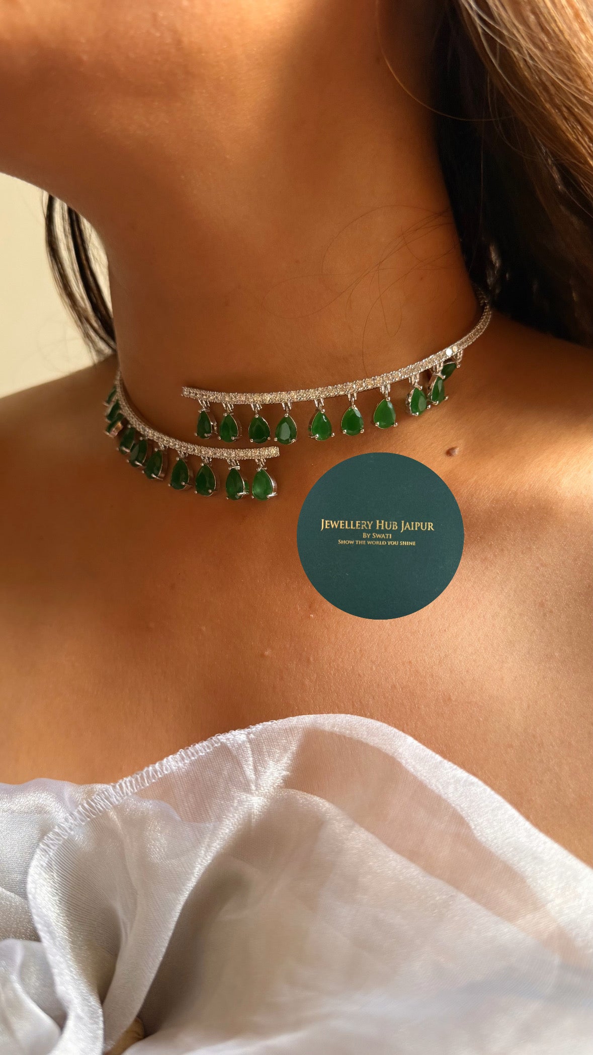 LUMINÉ Emerald Diamond hanging designer cocktail minimal set