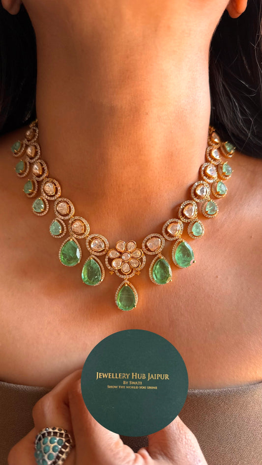 Mint doublets floral designer Necklace