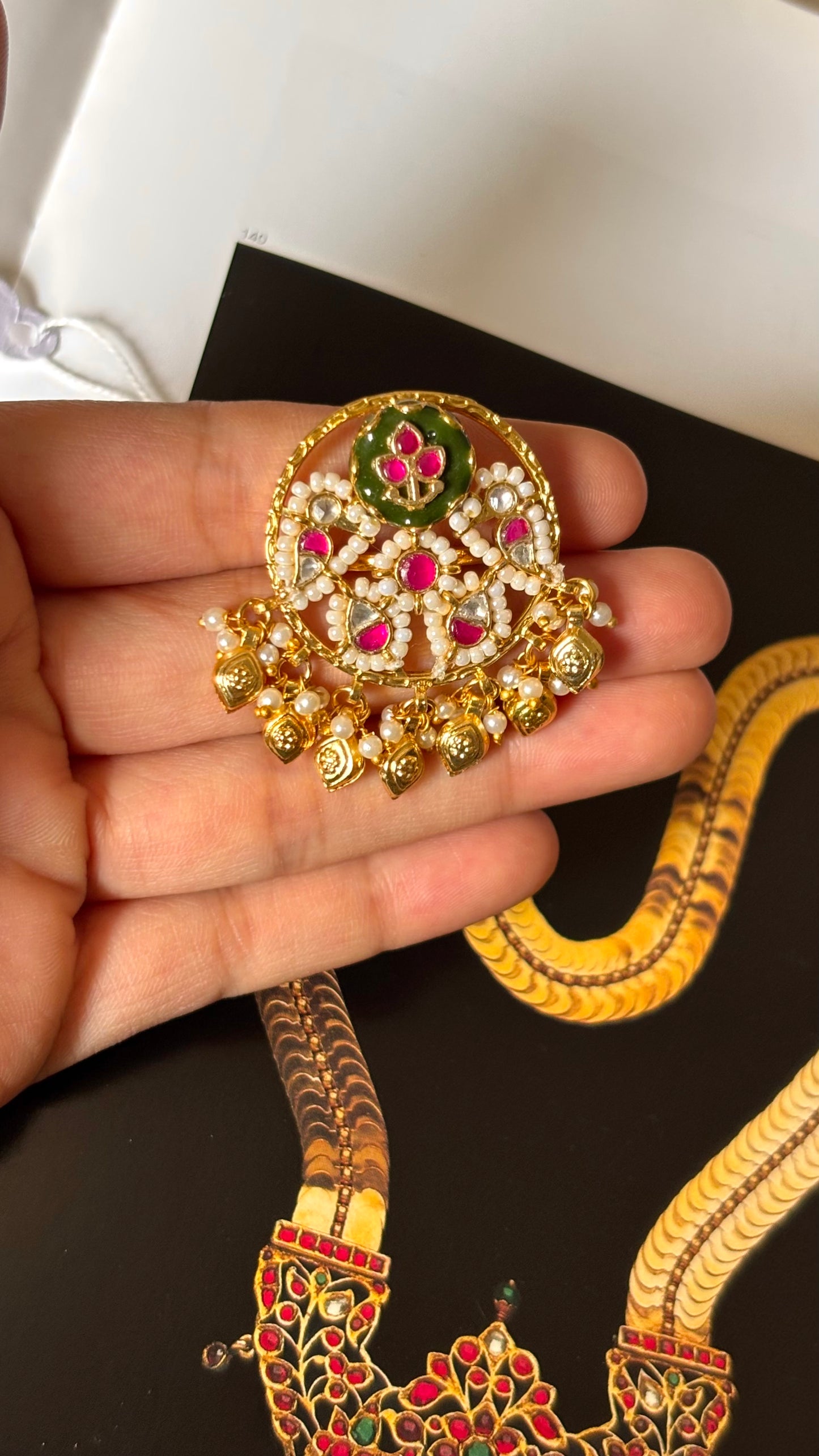 Ruby & emerald Rajwada adjustable ring