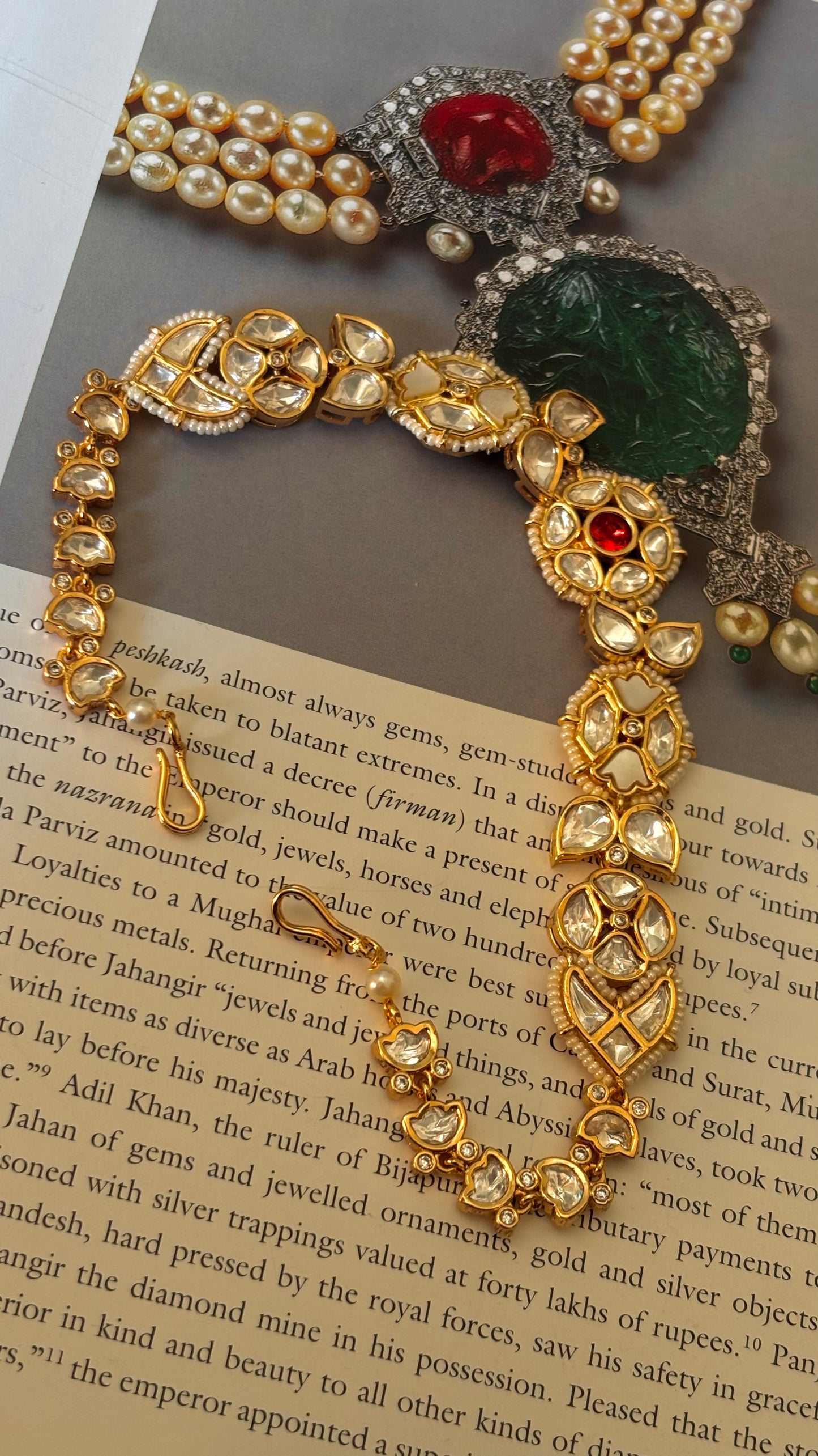 Ruby Kundan floral pattern Mathapati