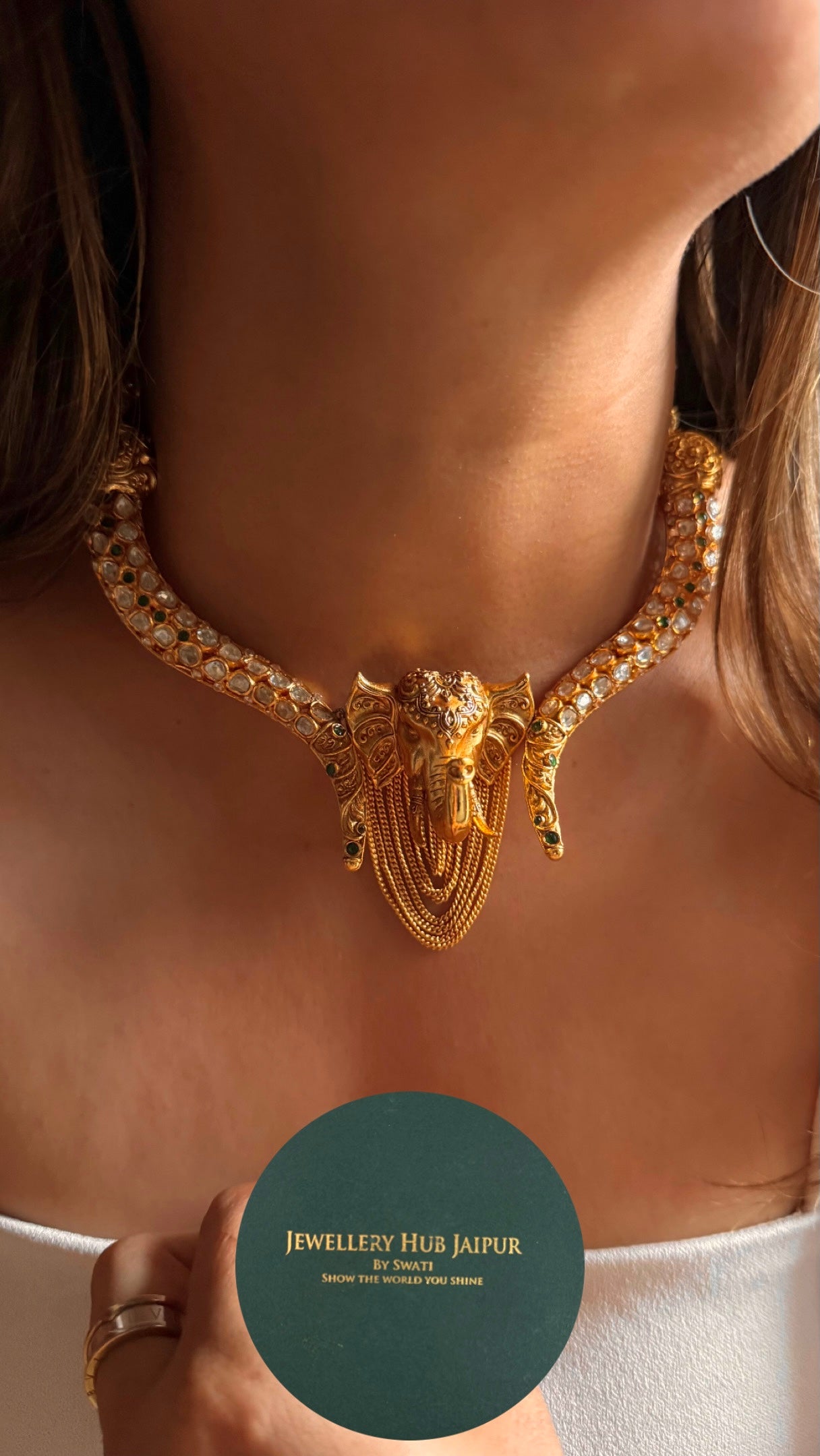 Lord ganesha nakashi gold vintage Necklace