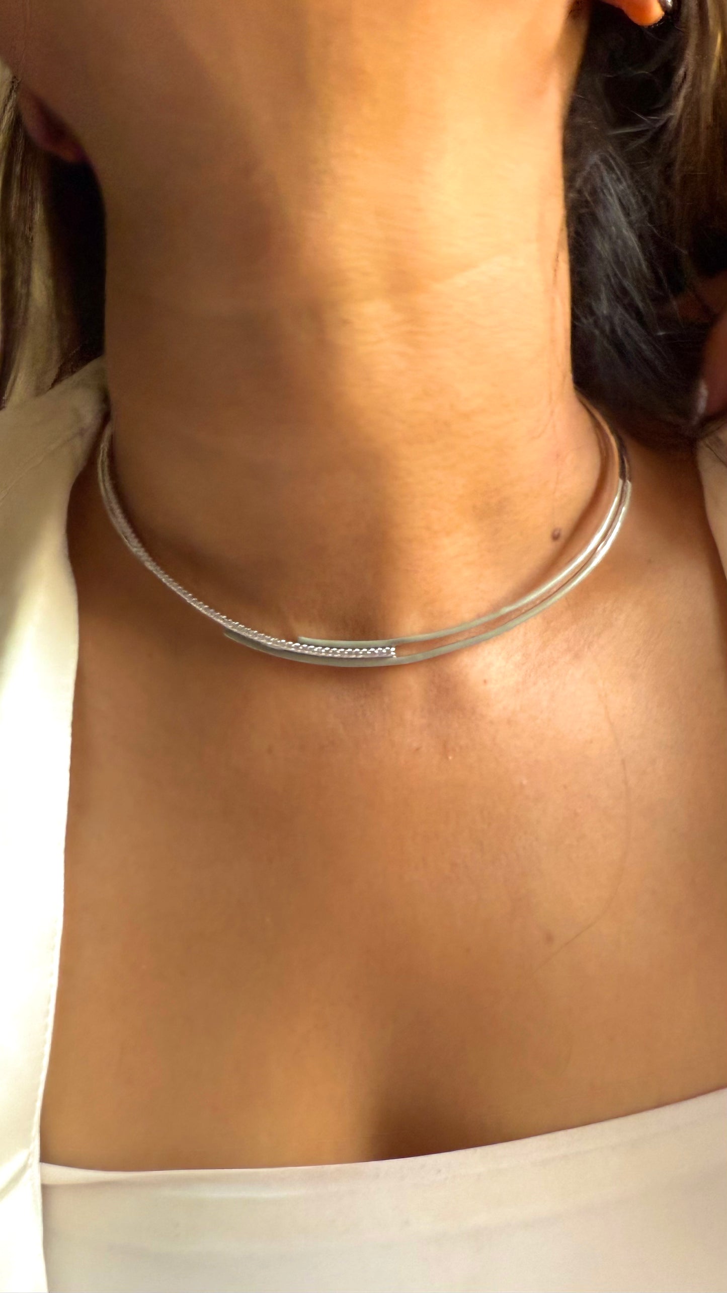 Silver moissanite designer necklace