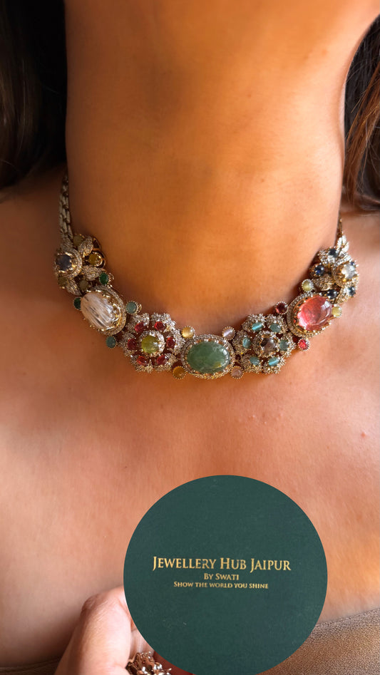 Sabyasachi inspired heritage real stone Necklace