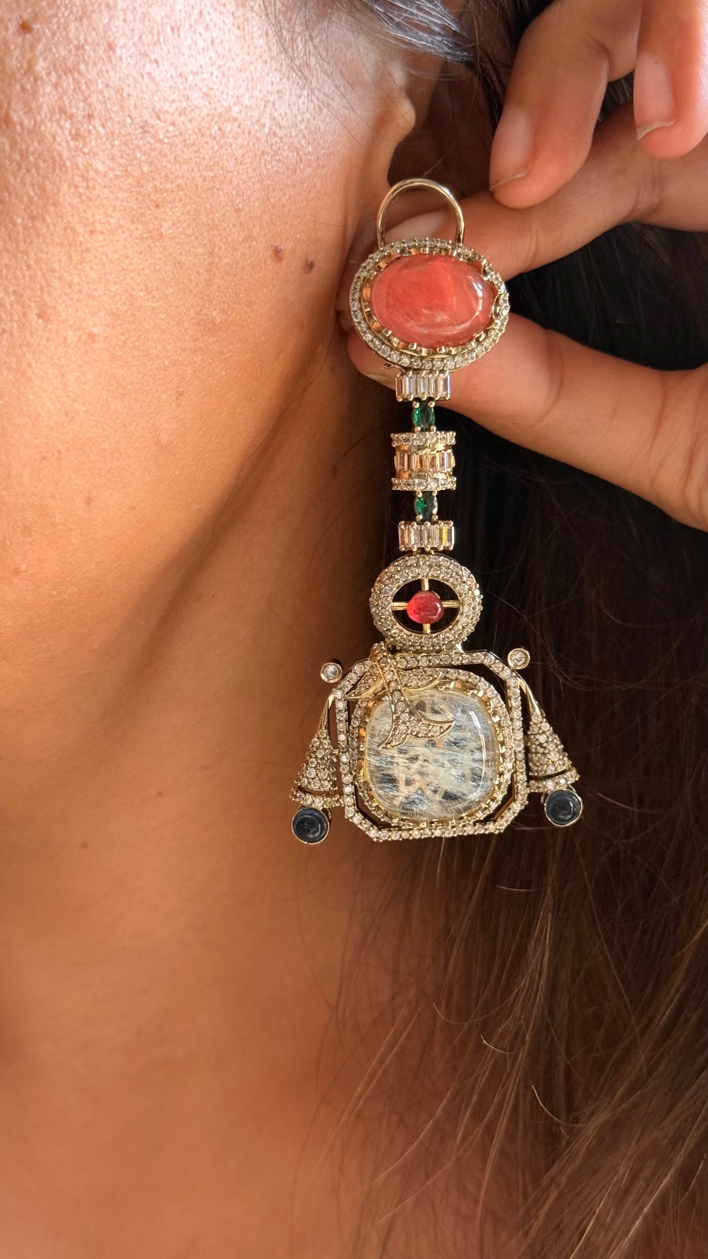Sabhyasachi inspired
 doublet designer cocktail danglers