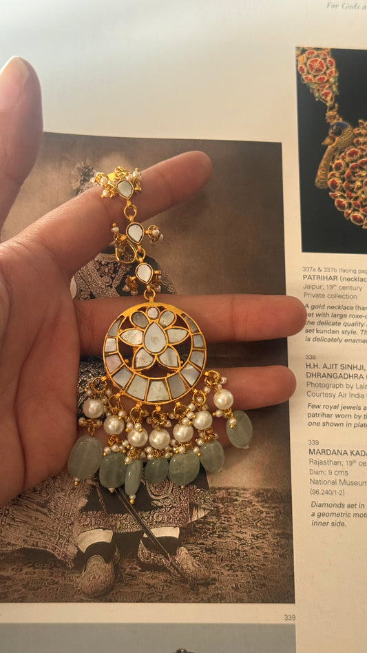 Mother of pearl strawberry drop  maangtika