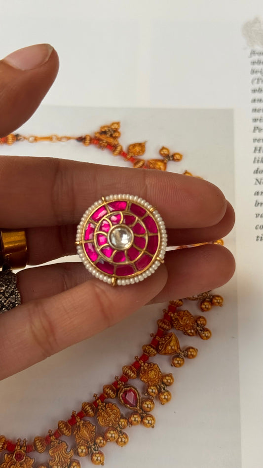 Ruby pachi kundan ring