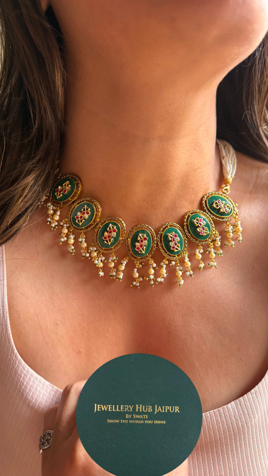 Emerald Meera choker necklace