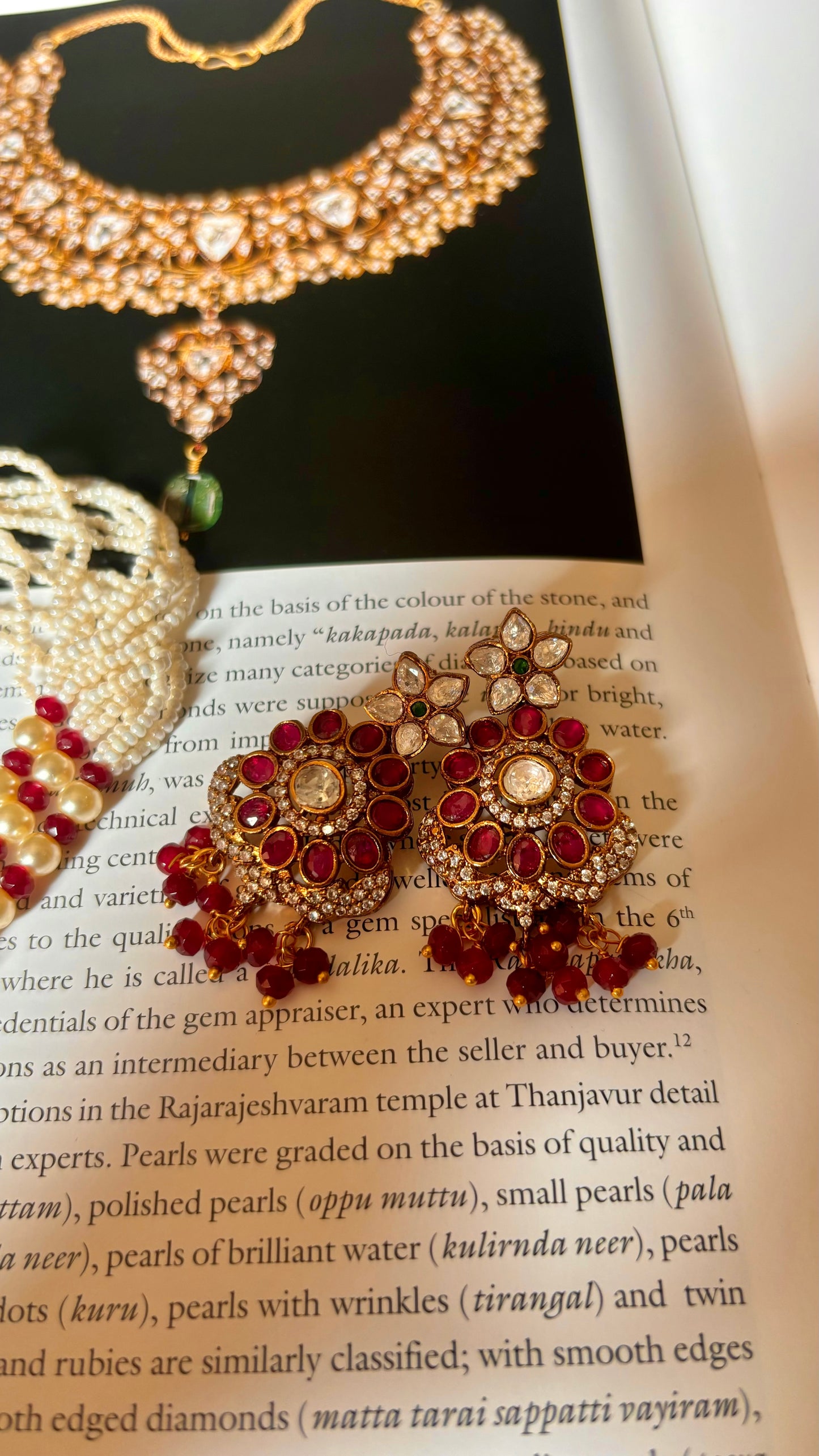 Morvya Ruby peacock thread choker