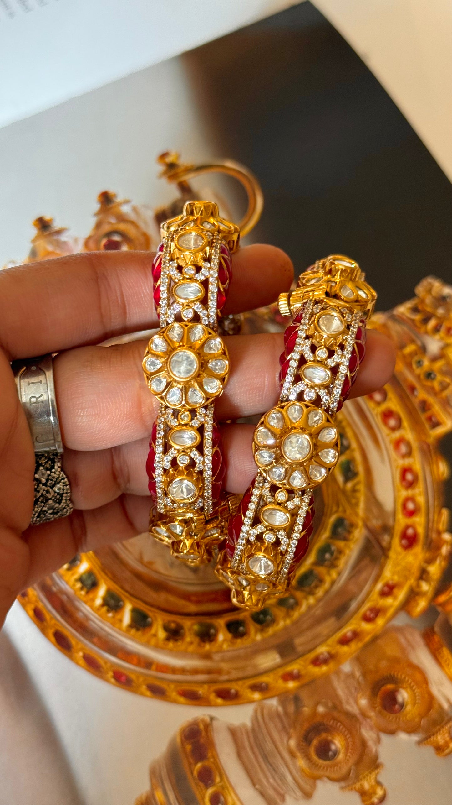 Takkar work bangdi style peeli polki designer bangles