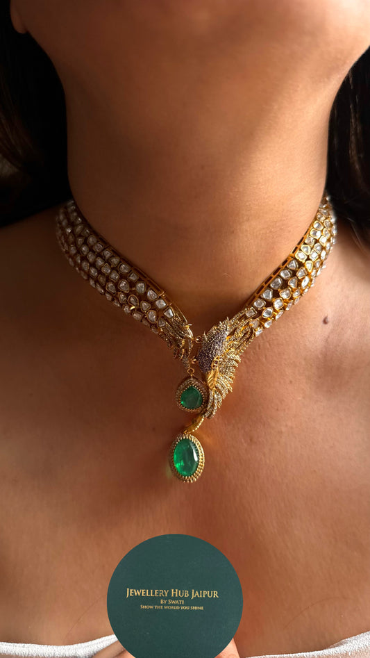 Emerald baaj designer cocktail necklace