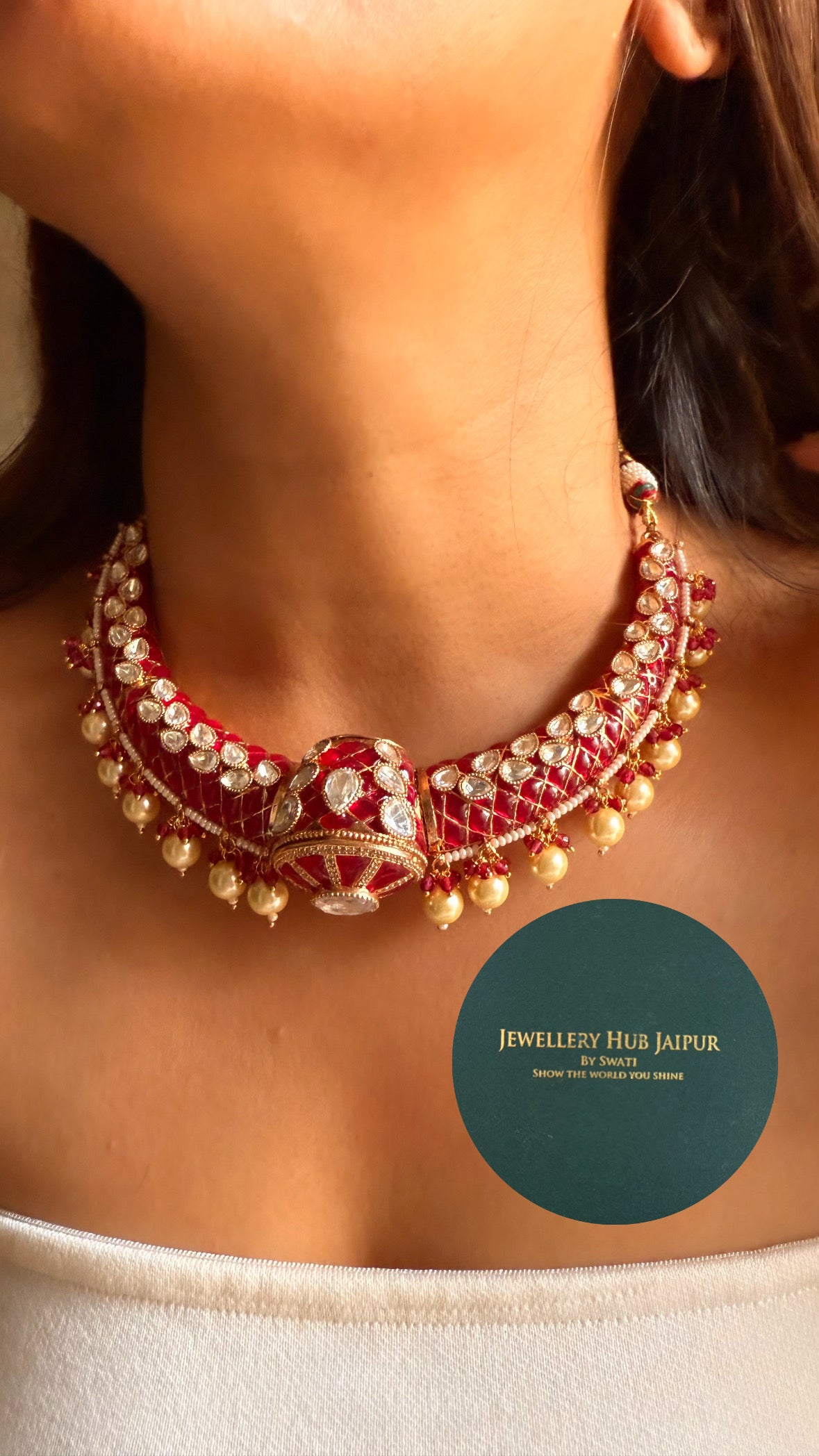 Rani pink Moissanite hasli