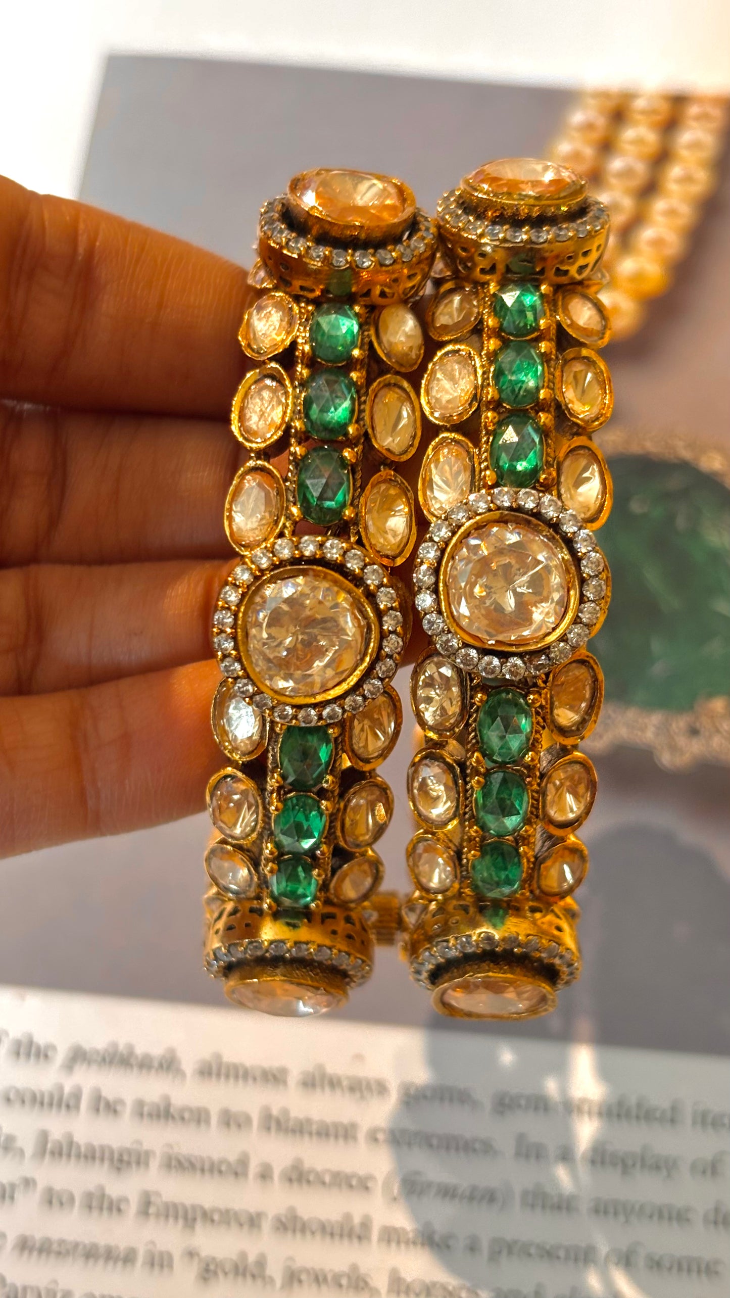 Emerald Swarovski peeli polki combo
