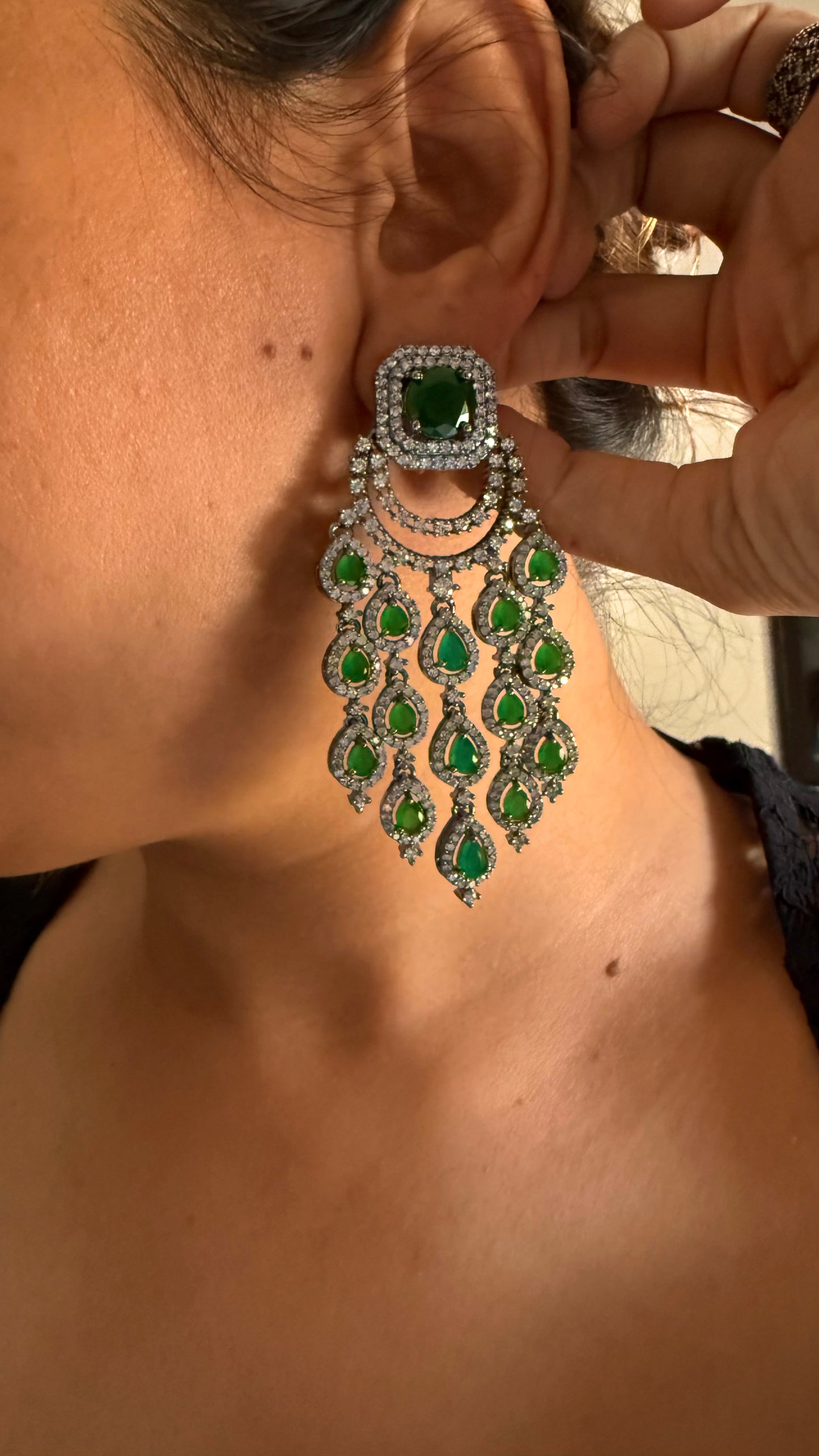 Emerald cocktail danglers