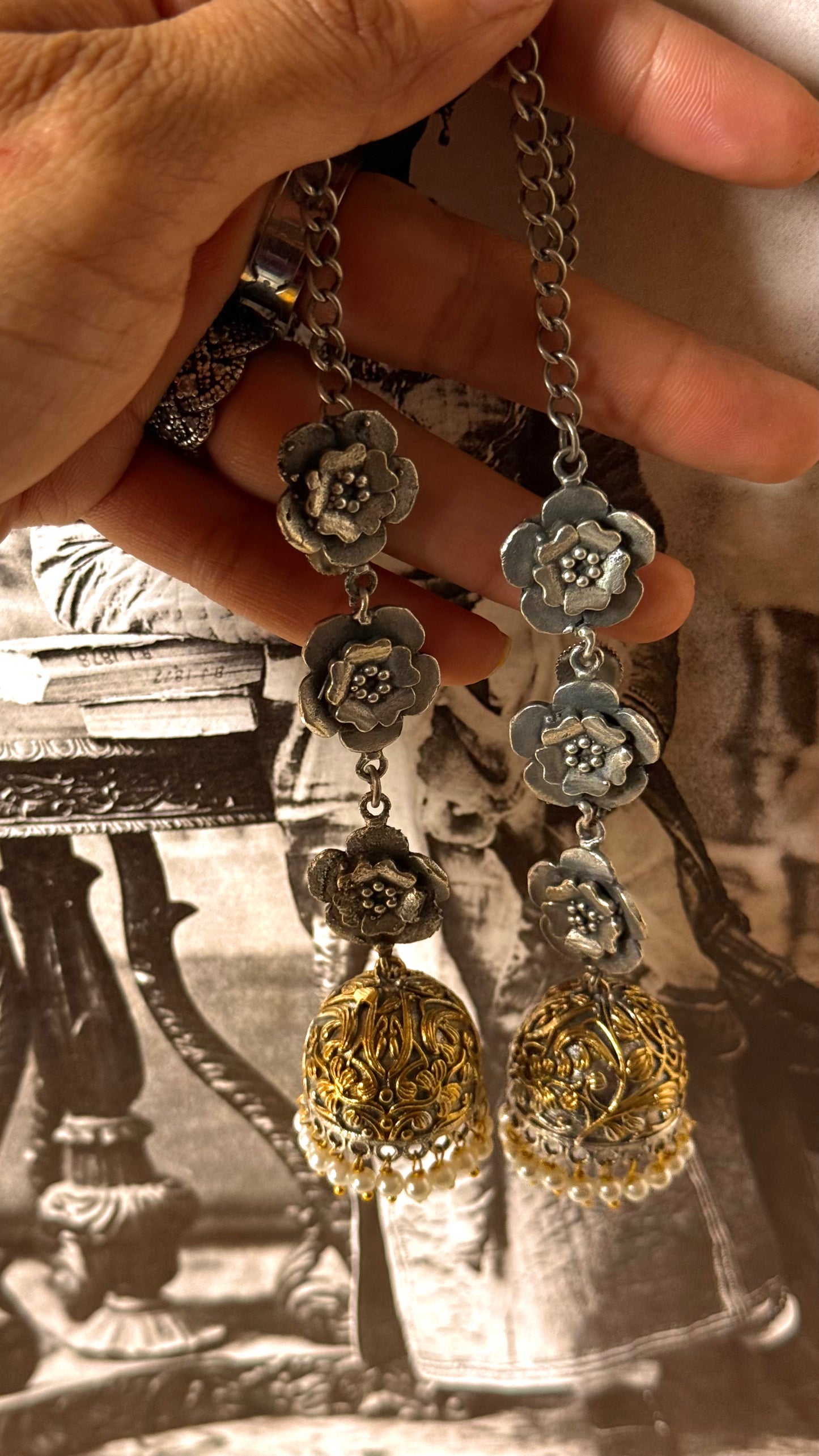 Jhalar floral karbi tribal earrings