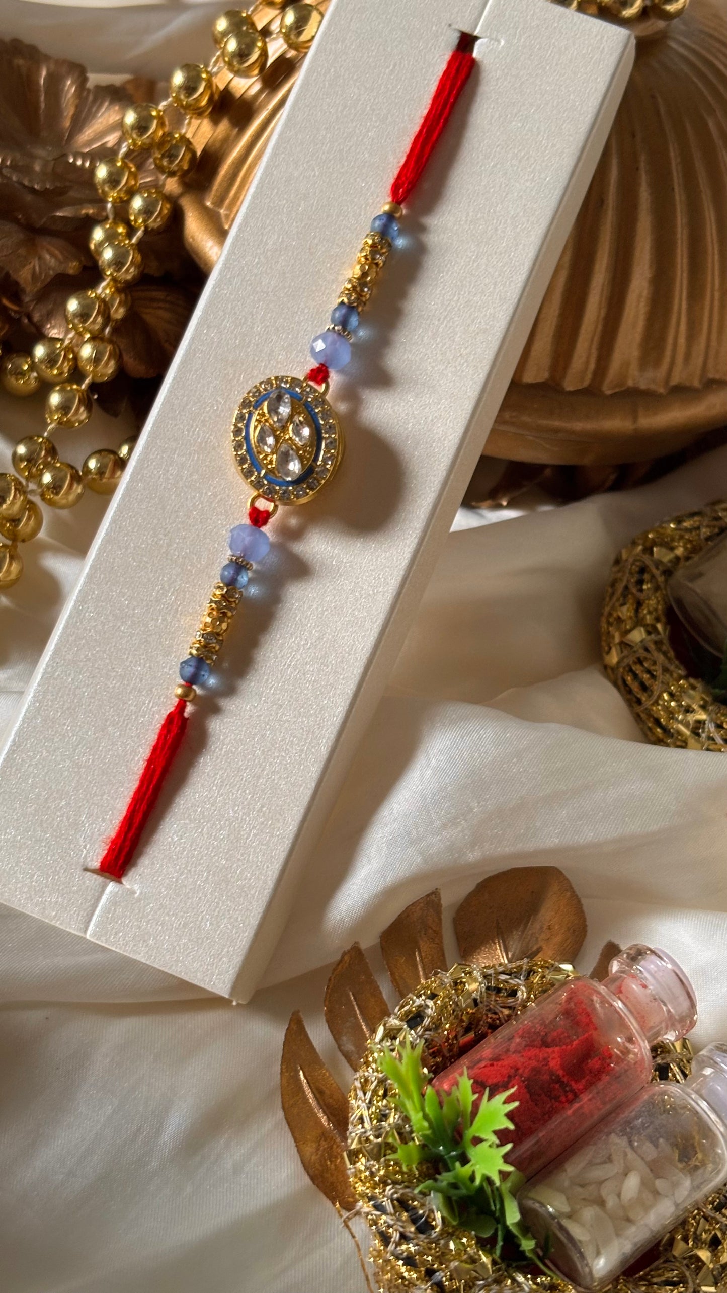 Diamond polki spinner Rakhi ( shipping will be extra )