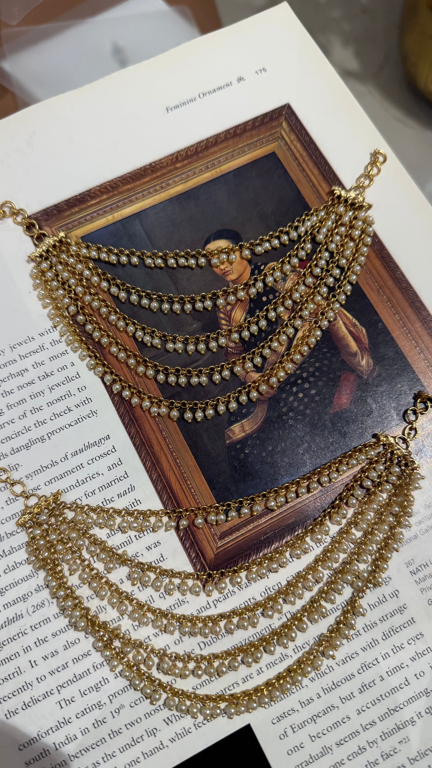 Victorian Pearl Five Layered Earchain