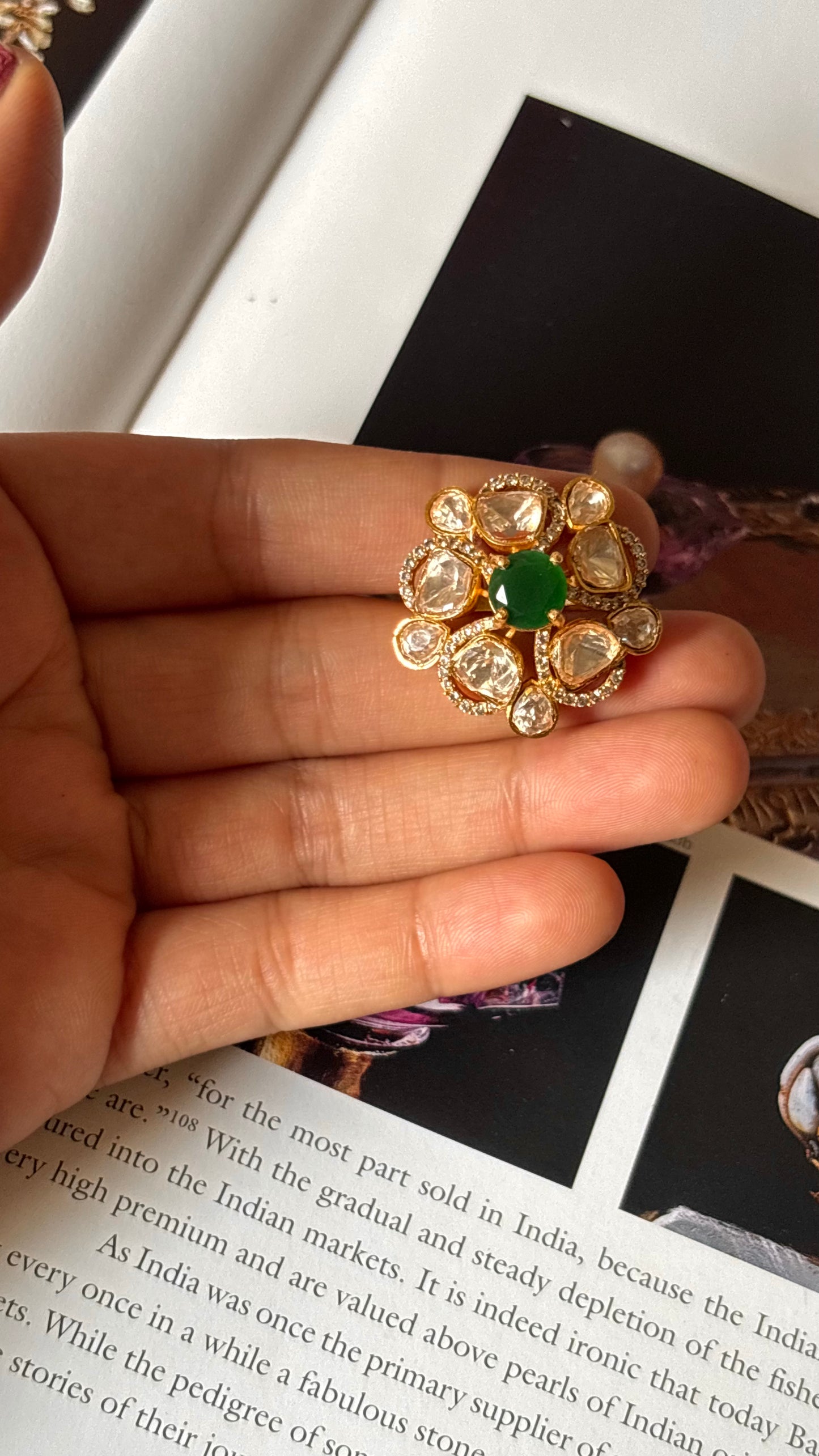 Emerald real moissanite elara ring