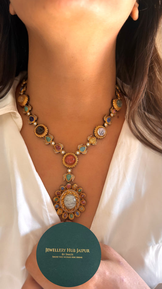 Vintage Polish sabyasachi inspired cocktail necklace