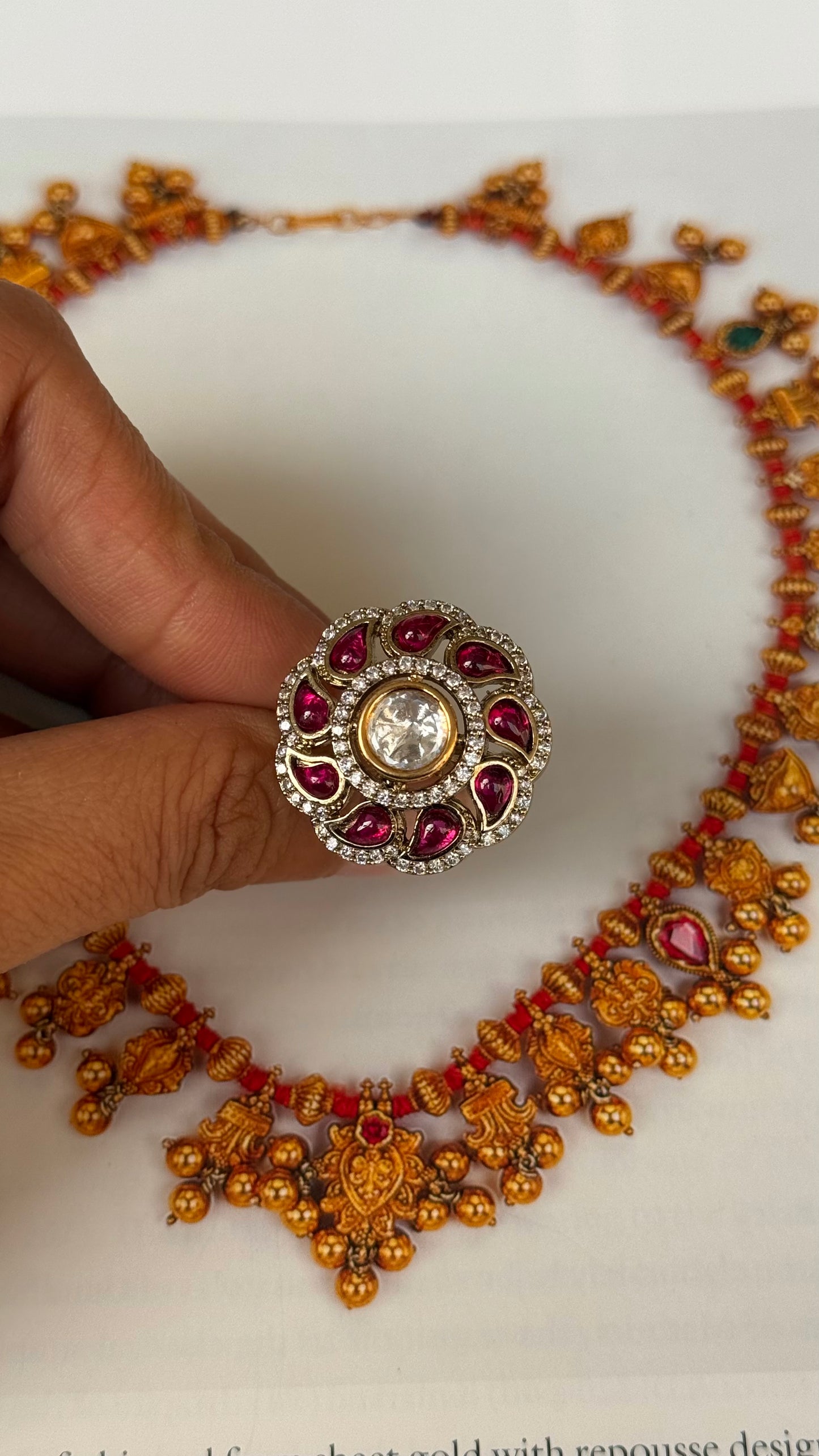 ruby floral victorian ring