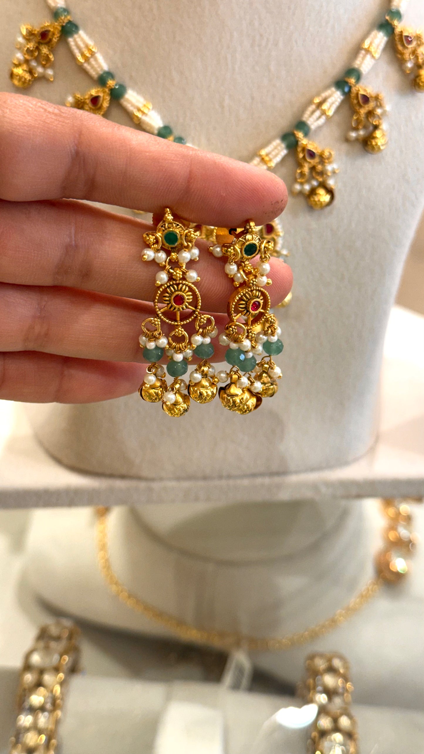 Heritage polki minimalist necklace set
