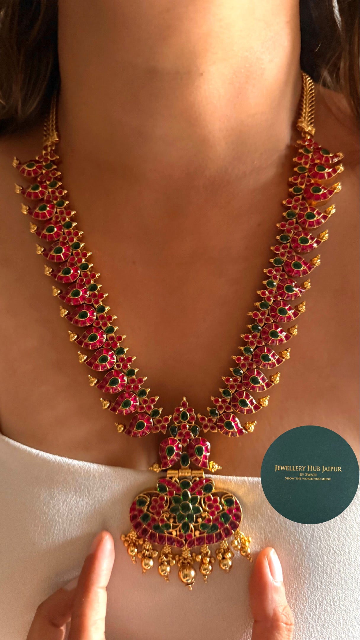 Real camp dual side wearable paachi Necklace