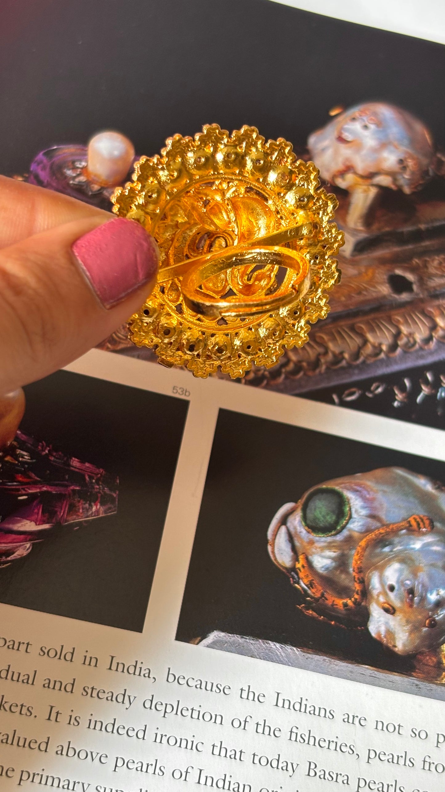 Peacock designer gold rajwada ring